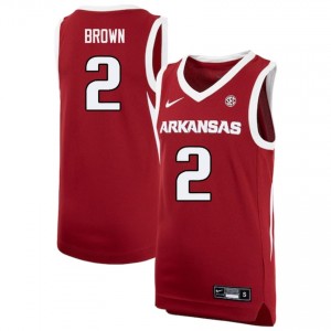Amere Brown Razorbacks NCAA #2 College Basketball Mens Jerseys - Cardinal