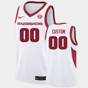 Custom Arkansas Mens Stitched #00 College Basketball Jerseys - White