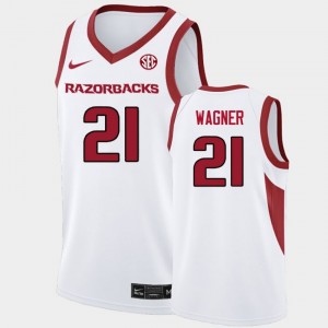 D.J. Wagner Arkansas College Basketball Men #21 2025-26 Jerseys - White