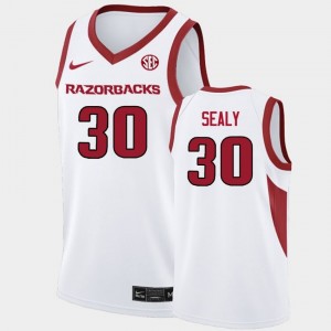 Isaiah Sealy Arkansas High School Men's #30 College Basketball Jerseys - White