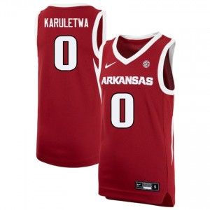 Jaden Karuletwa Arkansas College Basketball #0 NCAA Men Jersey - Cardinal