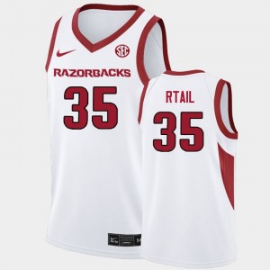 Karim Rtail Hogs College Basketball #35 High School Men's Jerseys - White
