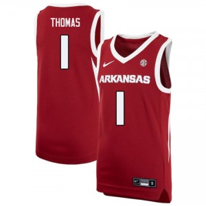 Meleek Thomas Arkansas Men #1 Embroidery College Basketball Jerseys - Cardinal