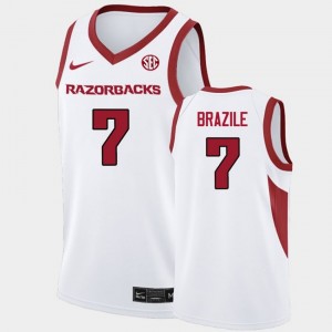 Trevon Brazile Razorbacks Stitched College Basketball Mens #7 Jerseys - White
