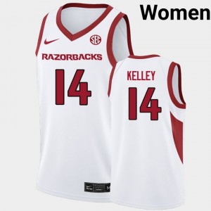 Ayden Kelley Razorbacks #14 Replica Women College Basketball Jerseys - White