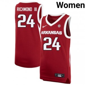 Billy Richmond III Razorbacks University #24 College Basketball Women's Jerseys - Cardinal
