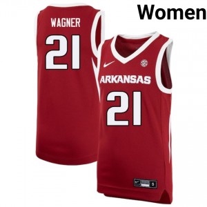 D.J. Wagner Razorbacks #21 College Basketball Game Women's Jersey - Cardinal