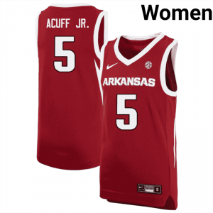 Darius Acuff Jr. Arkansas Razorbacks #5 University College Basketball Women Jersey - Cardinal