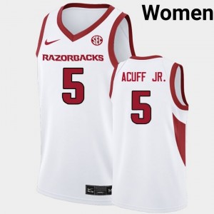 Darius Acuff Jr. Arkansas High School College Basketball Womens #5 Jerseys - White