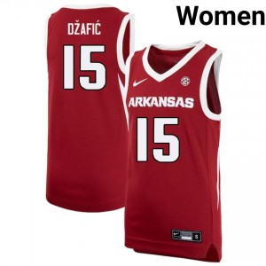 Elmir Dzafic Arkansas Razorbacks College Basketball #15 Womens Alumni Jerseys - Cardinal