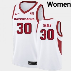 Isaiah Sealy Arkansas High School Womens #30 College Basketball Jersey - White