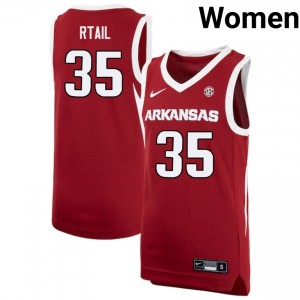 Karim Rtail University of Arkansas Women College Basketball Embroidery #35 Jerseys - Cardinal