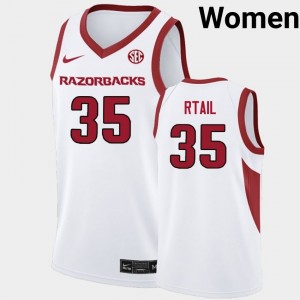 Karim Rtail Arkansas College Basketball Womens #35 Alumni Jersey - White