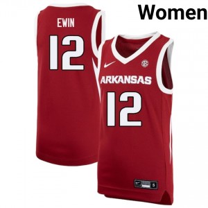 Malique Ewin Hogs Womens #12 University College Basketball Jerseys - Cardinal