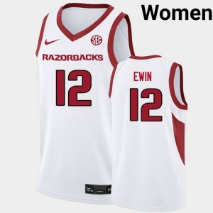 Malique Ewin Hogs Alumni College Basketball #12 Women's Jersey - White