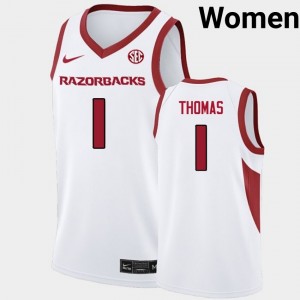 Meleek Thomas Arkansas #1 NCAA Women's College Basketball Jersey - White