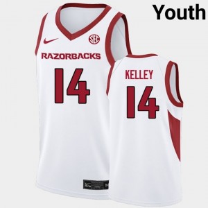 Ayden Kelley Arkansas Razorbacks #14 Youth High School College Basketball Jerseys - White