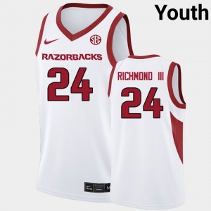 Billy Richmond III Razorbacks #24 Limited Youth College Basketball Jersey - White