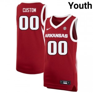 Custom Razorbacks Youth Game College Basketball #00 Jerseys - Cardinal