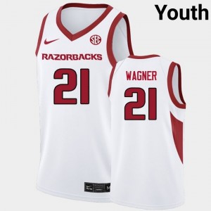 D.J. Wagner Arkansas Razorbacks #21 College Basketball Youth Official Jersey - White