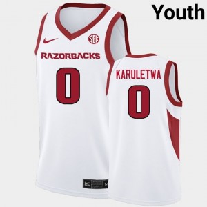 Jaden Karuletwa Arkansas Razorbacks College Basketball Youth #0 Alumni Jersey - White