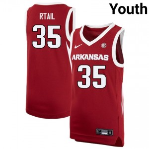 Karim Rtail Razorbacks Youth 2025 College Basketball #35 Jersey - Cardinal