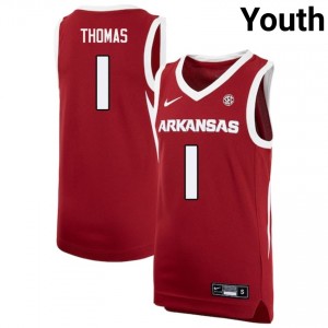 Meleek Thomas University of Arkansas Youth #1 2025 College Basketball Jerseys - Cardinal