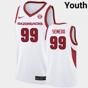 Paulo Semedo Hogs College Basketball #99 High School Youth Jersey - White