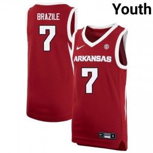 Trevon Brazile Hogs College Basketball #7 Youth Replica Jersey - Cardinal